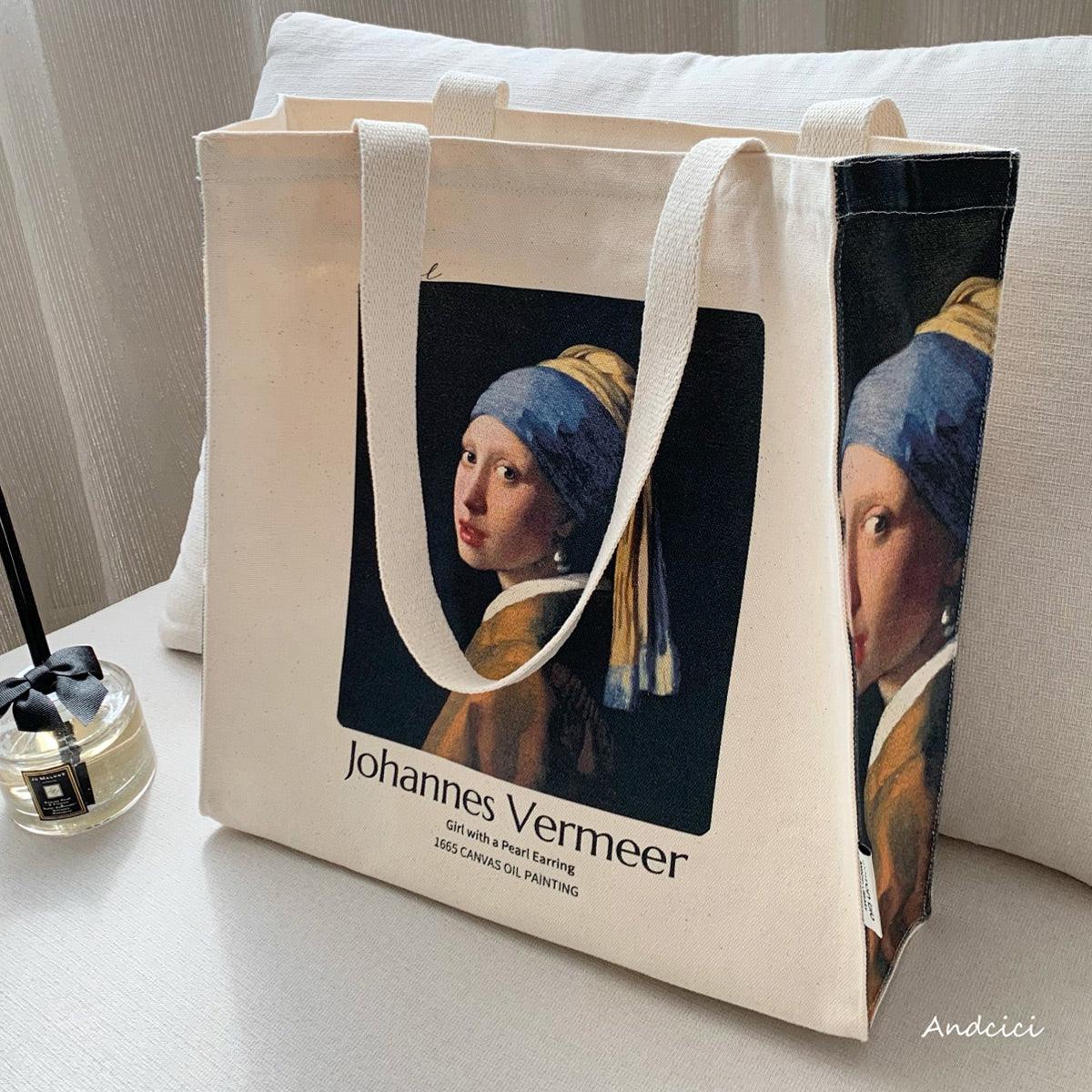 Johannes Vermeer Dutch Oil Painter “Girl with a Pearl Earring, 1665” Tote Bag - Andcici