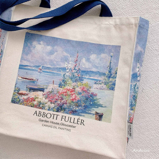 Abbott Fuller Graves Garden House, Gloucester, 1913 Canvas Tote Bag with Zip - Andcici