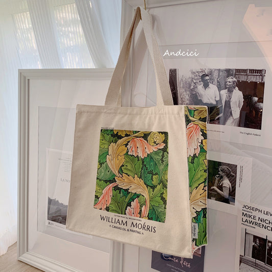 William Morris Acanthus, 1875 Canvas Tote Bag with Zip - Andcici