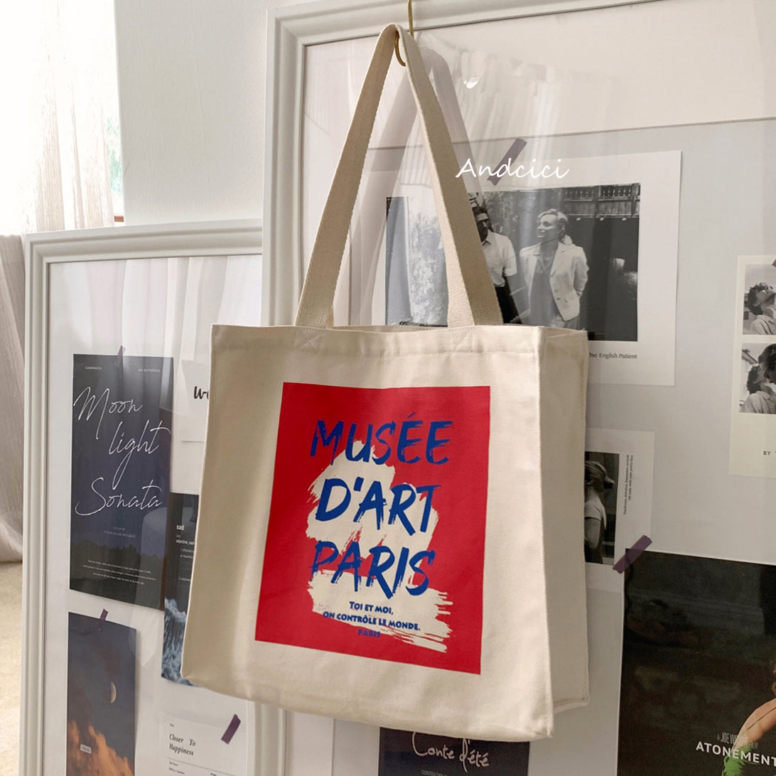 Musée d'Art Paris Canvas Tote Bag with Zip - Andcici
