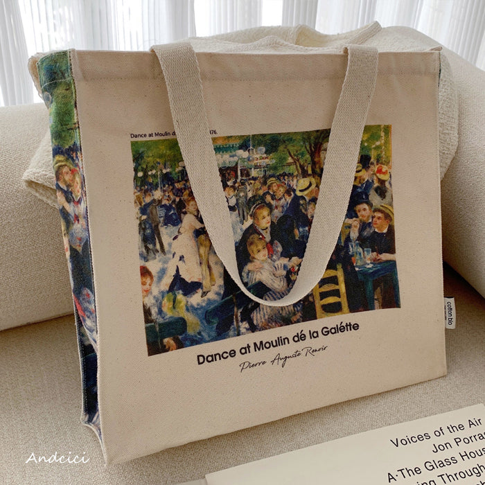 Pierre-Auguste Renoir Bal du moulin de la Galette, 1876 Canvas Tote Bag with Zip - Andcici
