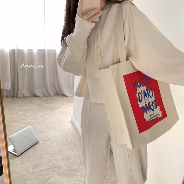 Musée d'Art Paris Canvas Tote Bag with Zip - Andcici