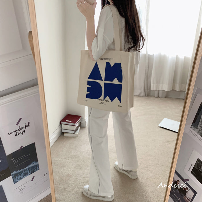 NAME Canvas Tote Bag with Zip - Andcici