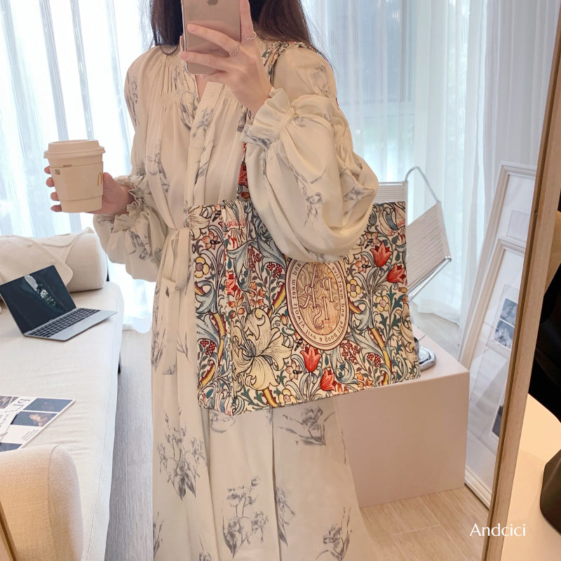 Windy Honolulu Canvas Tote Bag with Zip - Andcici