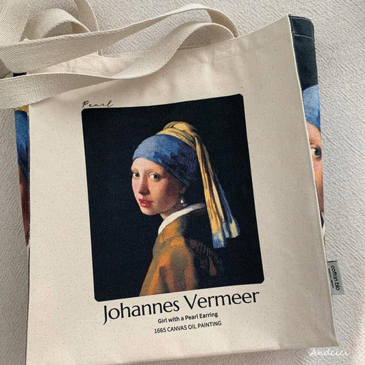 Johannes Vermeer Dutch Oil Painter “Girl with a Pearl Earring, 1665” Tote Bag - Andcici