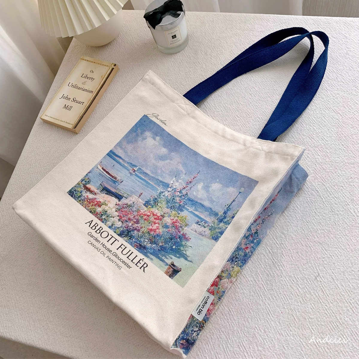 Abbott Fuller Graves Garden House, Gloucester, 1913 Canvas Tote Bag with Zip - Andcici