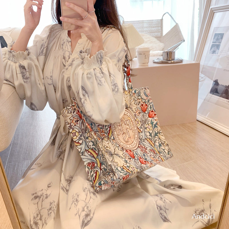 Windy Honolulu Canvas Tote Bag with Zip - Andcici