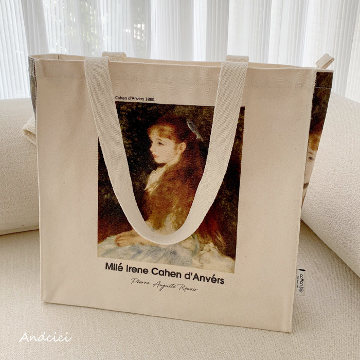Pierre-Auguste Renoir Mlle Irène Cahen d'Anvers, 1880 Canvas Tote Bag with Zip - Andcici