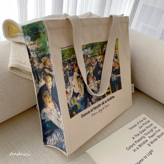Pierre-Auguste Renoir Bal du moulin de la Galette, 1876 Canvas Tote Bag with Zip - Andcici