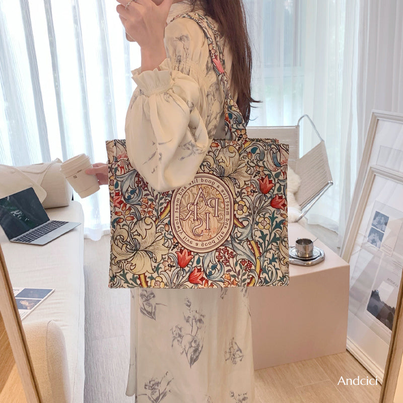 Windy Honolulu Canvas Tote Bag with Zip - Andcici