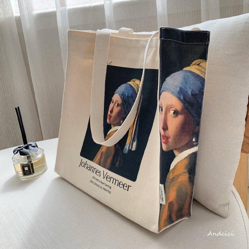 Johannes Vermeer Dutch Oil Painter “Girl with a Pearl Earring, 1665” Tote Bag - Andcici