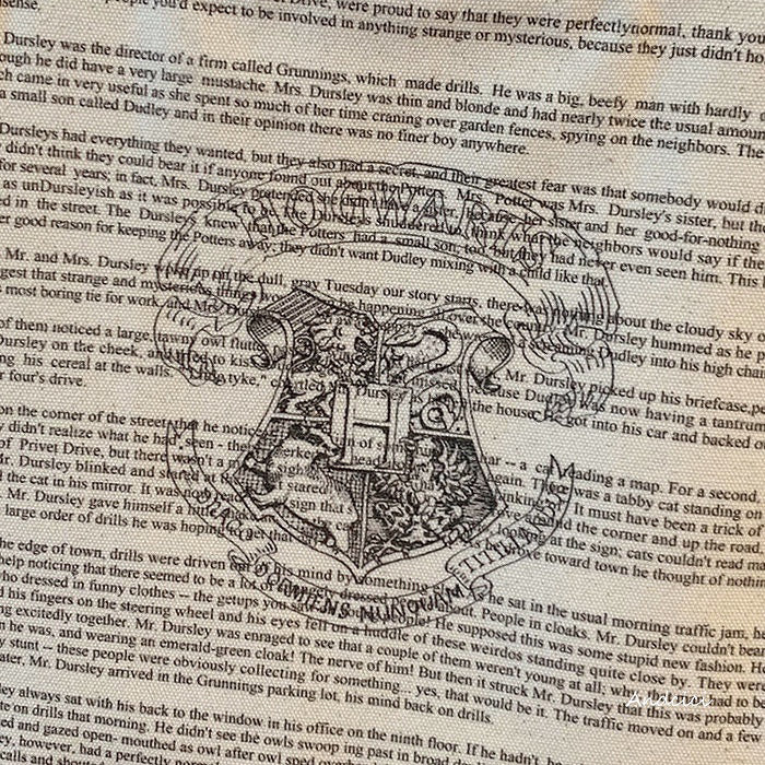 Harry Potter Inspired Hogwarts Tote Bag with Zip - Andcici