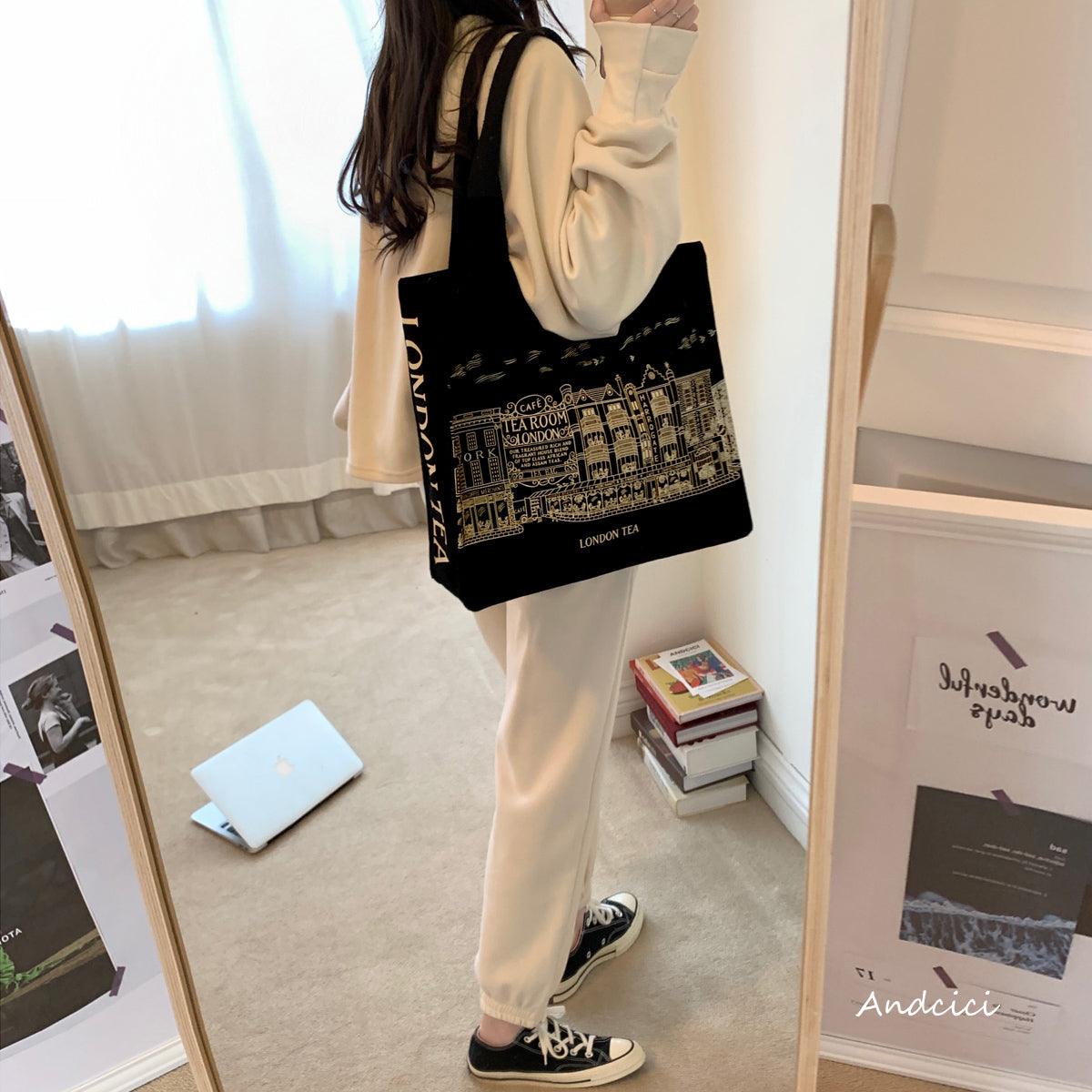 London Tea Northallerton Canvas Tote Bag with Zip - Andcici