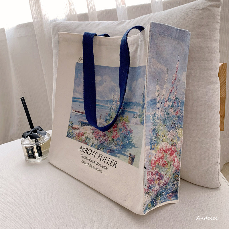Abbott Fuller Graves Garden House, Gloucester, 1913 Canvas Tote Bag with Zip - Andcici