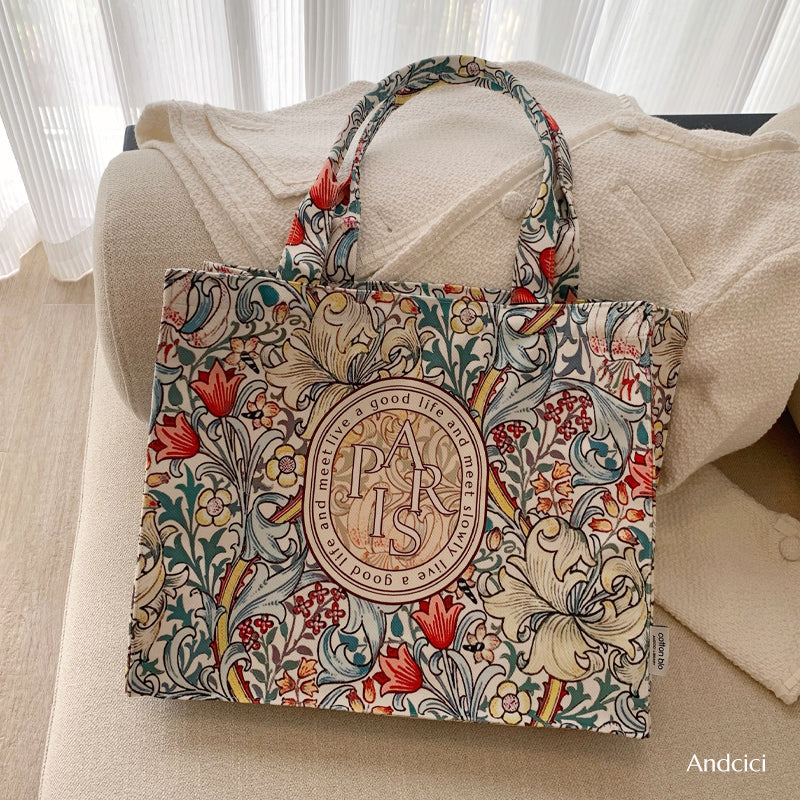 Windy Honolulu Canvas Tote Bag with Zip - Andcici