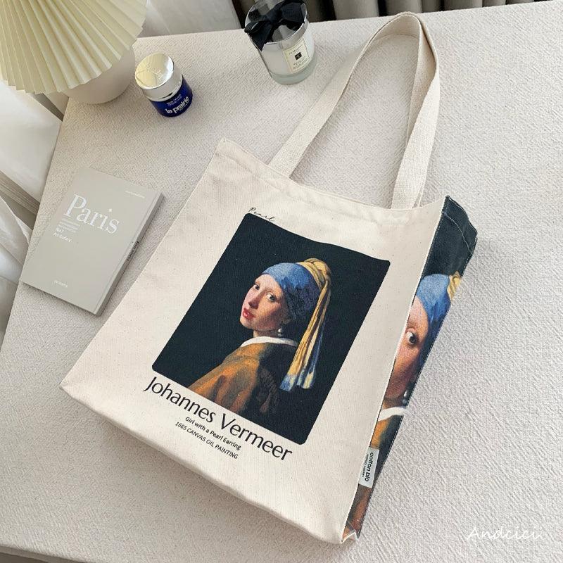 Johannes Vermeer Dutch Oil Painter “Girl with a Pearl Earring, 1665” Tote Bag - Andcici