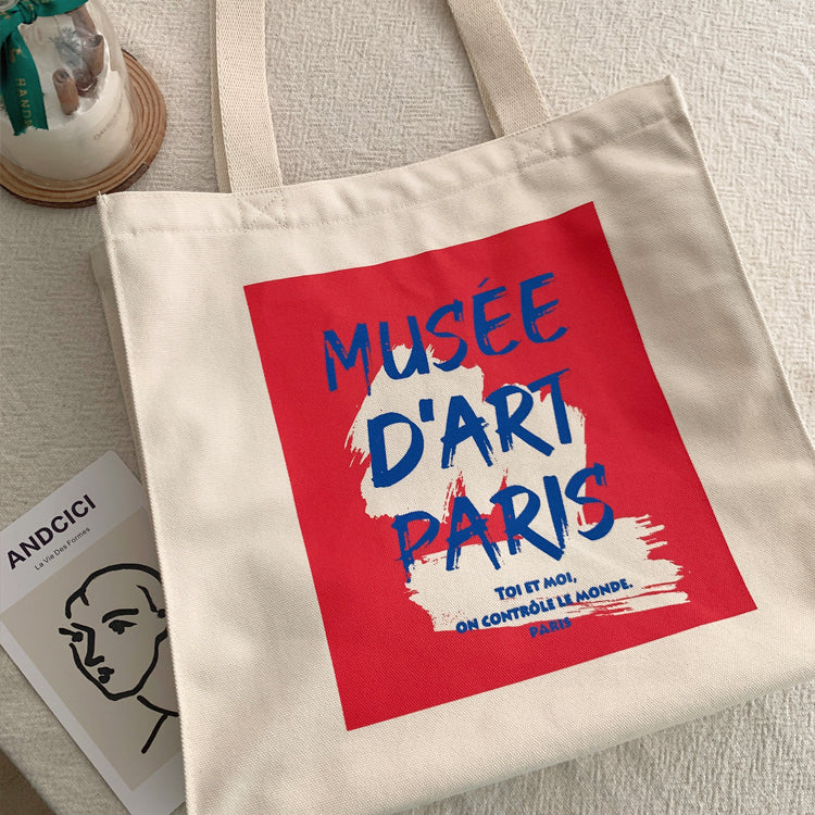 Musée d'Art Paris Canvas Tote Bag with Zip - Andcici