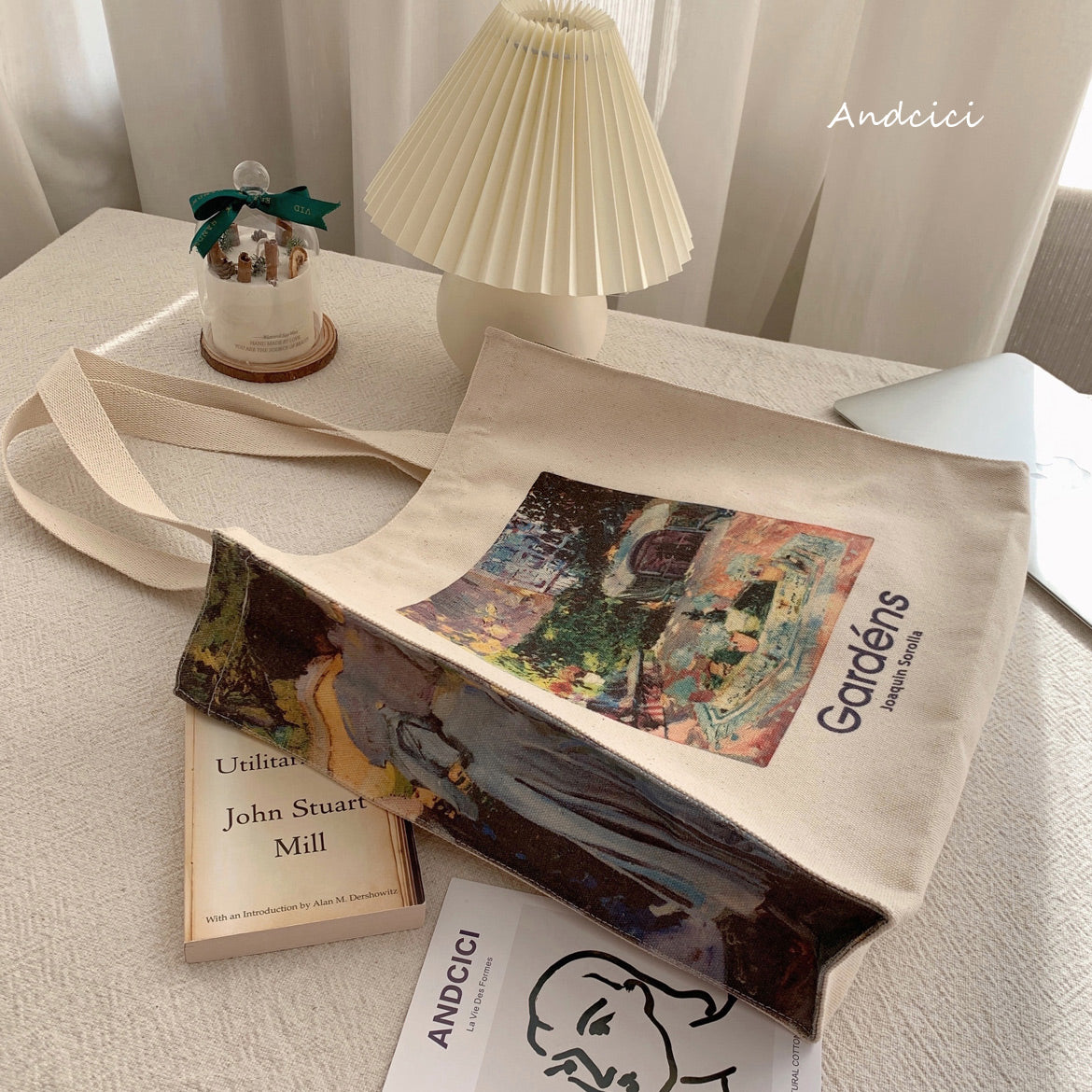 Joaquín Sorolla Jardín de la Danza, 1908 Canvas Tote Bag with Zip - Andcici