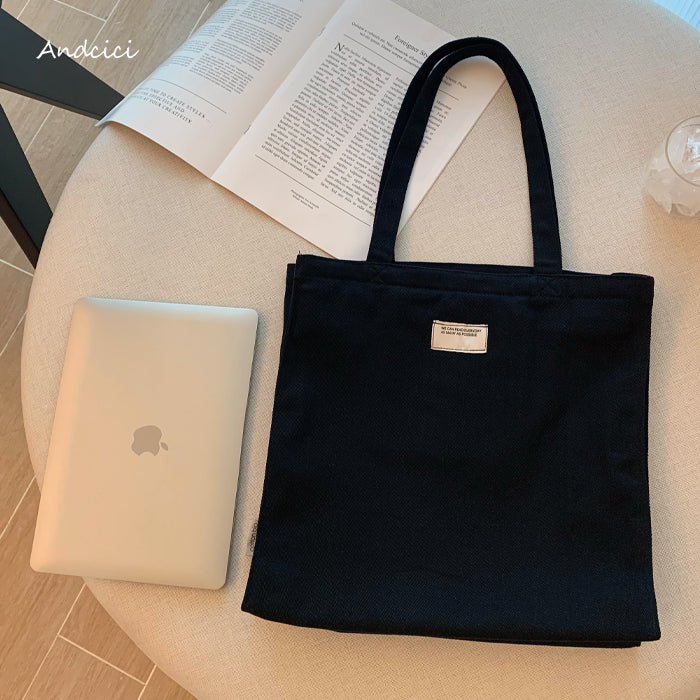 Moonlight Astronaut Abstract Art Canvas Tote Bag with Zip - Andcici