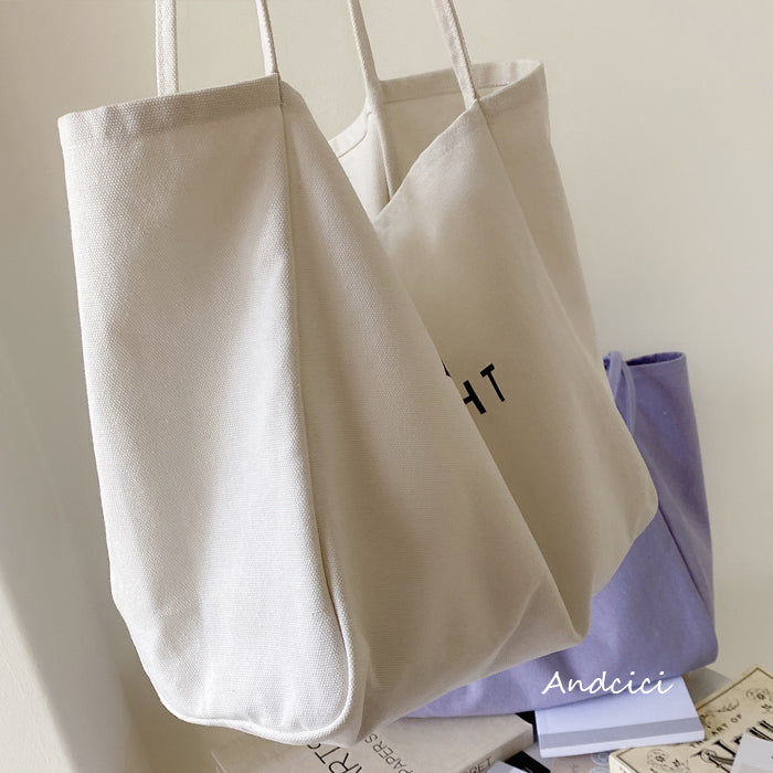 DELIGHT Canvas Tote Bag with Inner Zipped Pocket - Andcici