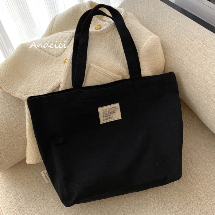 Free Love Bear Art Canvas Tote Bag with Zip - Andcici