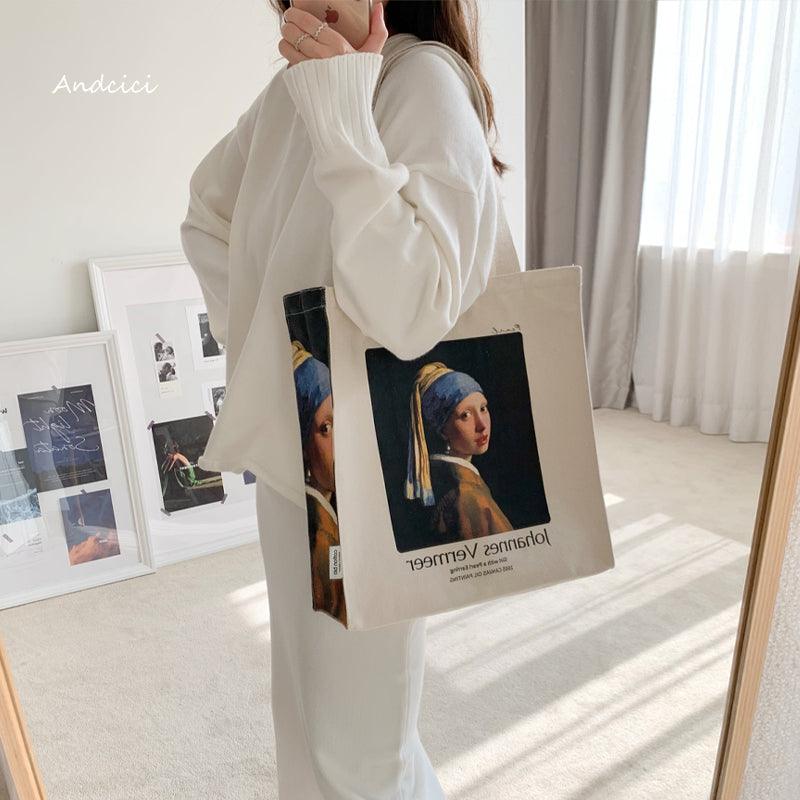 Johannes Vermeer Dutch Oil Painter “Girl with a Pearl Earring, 1665” Tote Bag - Andcici