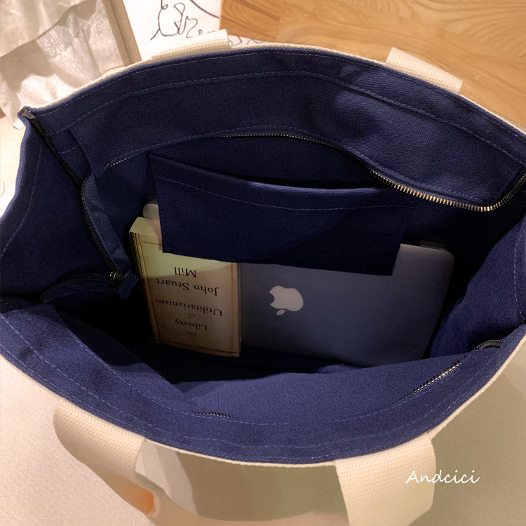 London Night Sky Black Tote Bag with Zip - Andcici