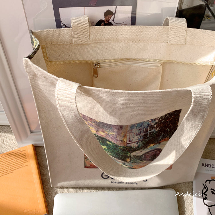 Joaquín Sorolla Jardín de la Danza, 1908 Canvas Tote Bag with Zip - Andcici