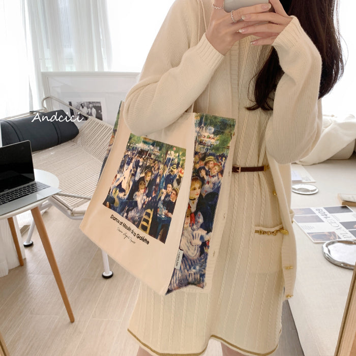 Pierre-Auguste Renoir Bal du moulin de la Galette, 1876 Canvas Tote Bag with Zip - Andcici