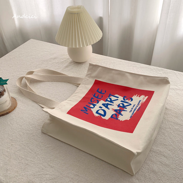Musée d'Art Paris Canvas Tote Bag with Zip - Andcici