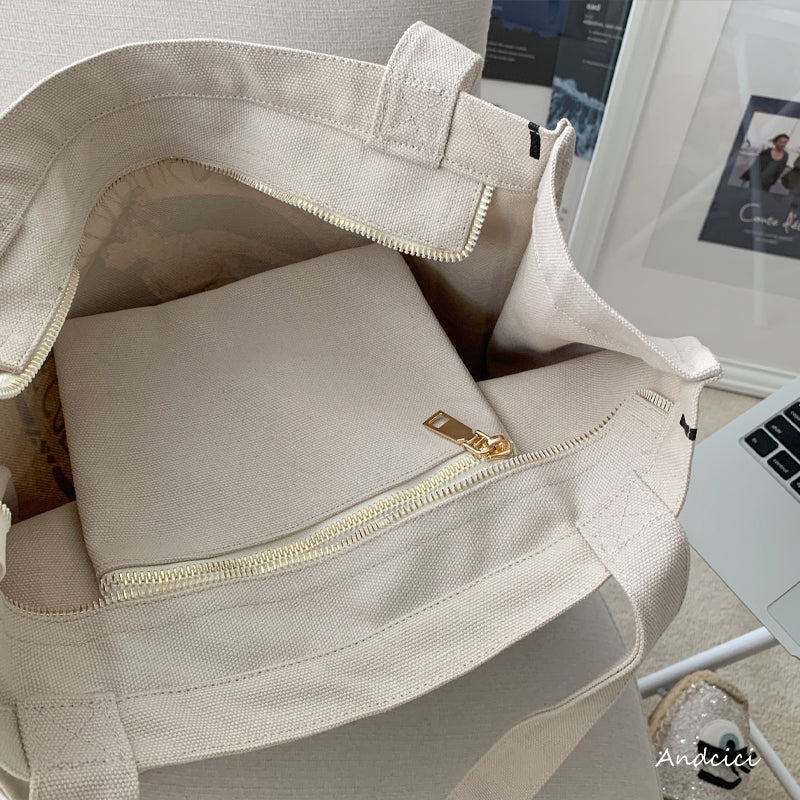 Alphonse Mucha Atelier Mucha, 1897 Canvas Tote Bag with Zip - Andcici