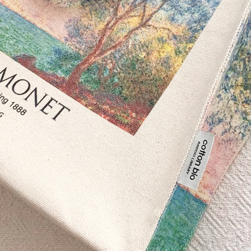 Claude Monet Antibes in the Morning, 1888 Canvas Tote Bag with Zip - Andcici
