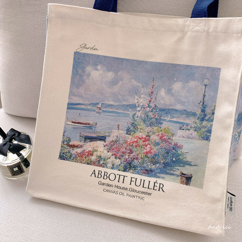 Abbott Fuller Graves Garden House, Gloucester, 1913 Canvas Tote Bag with Zip - Andcici