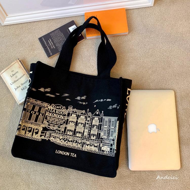 London Tea Northallerton Canvas Tote Bag with Zip - Andcici