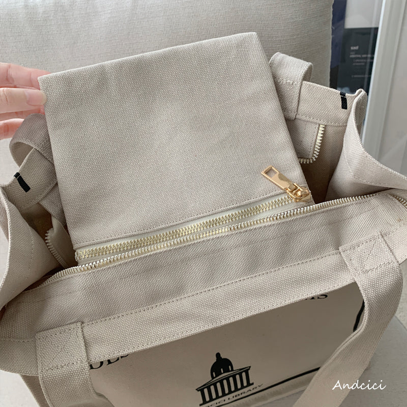 Alphonse Mucha Atelier Mucha, 1897 Canvas Tote Bag with Zip - Andcici