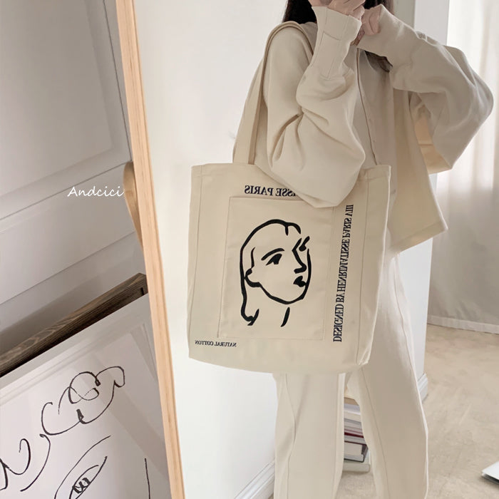 Henri Matisse Nadia au cheveux lisse, 1948 Canvas Tote Bag with Zip - Andcici