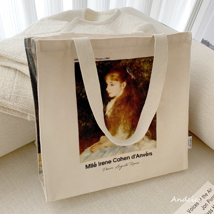 Pierre-Auguste Renoir Mlle Irène Cahen d'Anvers, 1880 Canvas Tote Bag with Zip - Andcici