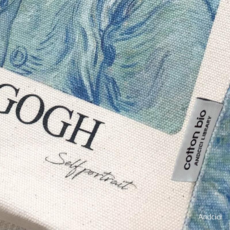 Vincent Van Gogh Self Portrait, 1889 Canvas Tote Bag with Zip - Andcici