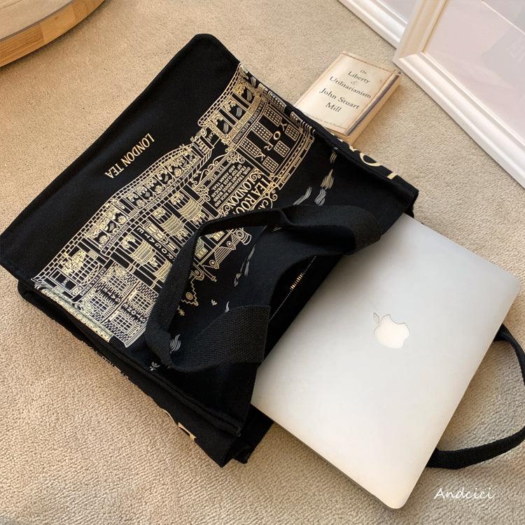 London Tea Northallerton Canvas Tote Bag with Zip - Andcici