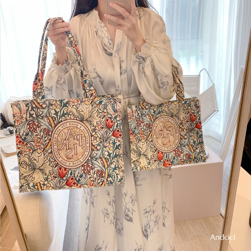 Windy Honolulu Canvas Tote Bag with Zip - Andcici