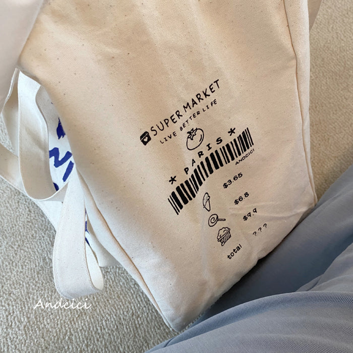 Everything Will Be Ok Canvas Tote Bag with Zip - Andcici