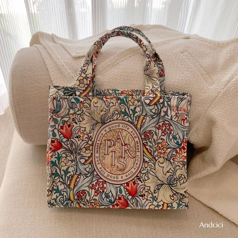 Windy Honolulu Canvas Tote Bag with Zip - Andcici