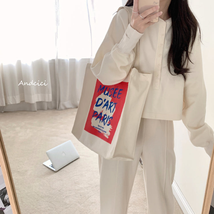 Musée d'Art Paris Canvas Tote Bag with Zip - Andcici