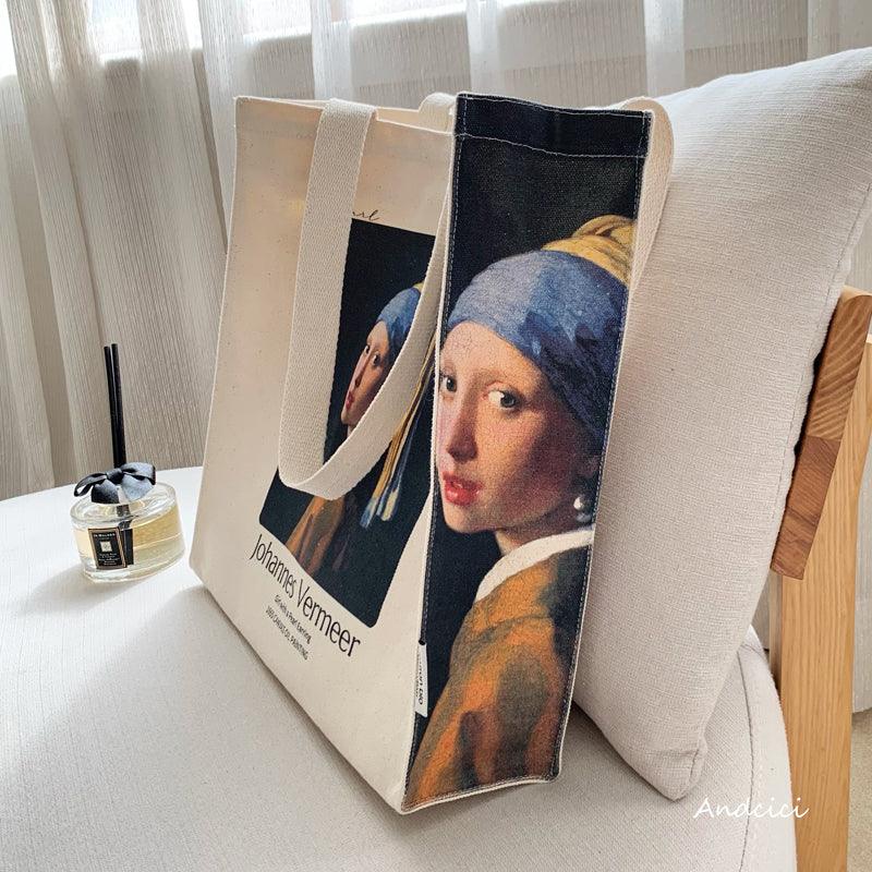 Johannes Vermeer Dutch Oil Painter “Girl with a Pearl Earring, 1665” Tote Bag - Andcici