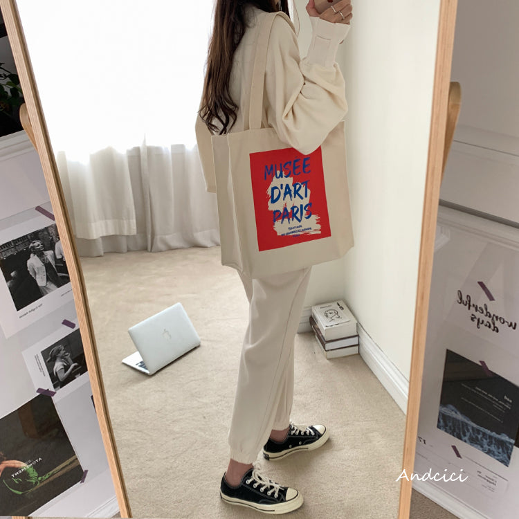 Musée d'Art Paris Canvas Tote Bag with Zip - Andcici