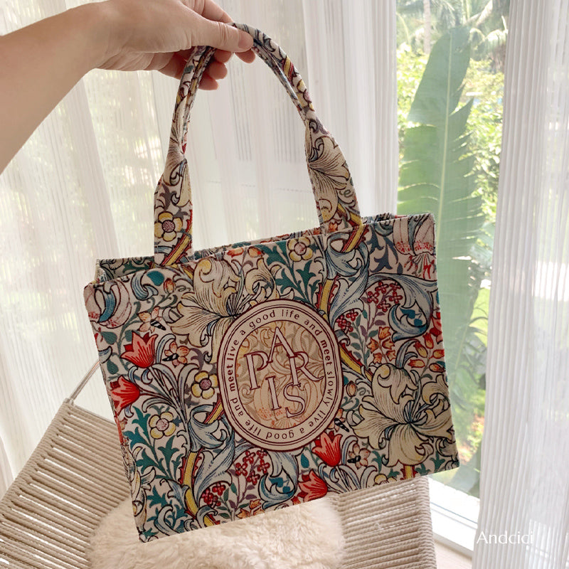 Windy Honolulu Canvas Tote Bag with Zip - Andcici