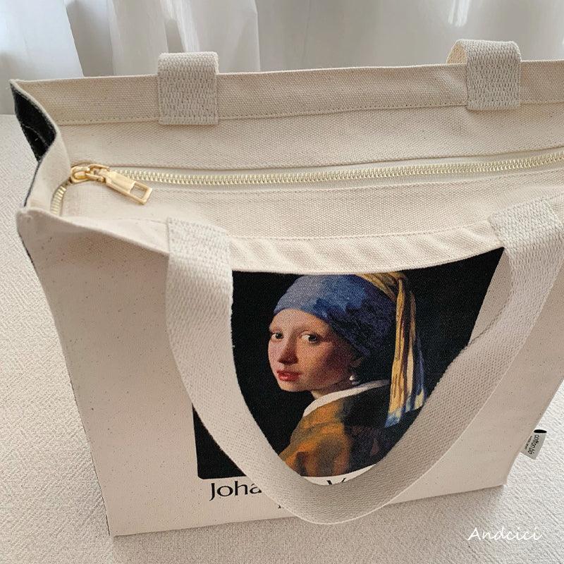 Johannes Vermeer Dutch Oil Painter “Girl with a Pearl Earring, 1665” Tote Bag - Andcici