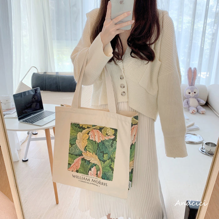 William Morris Acanthus, 1875 Canvas Tote Bag with Zip - Andcici