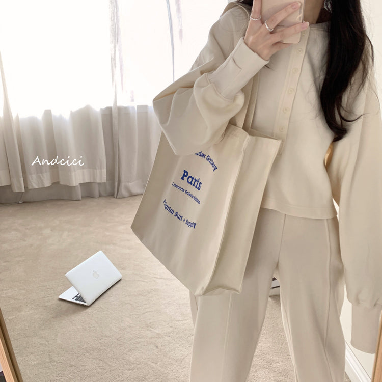 Musée d'Art Paris Canvas Tote Bag with Zip - Andcici