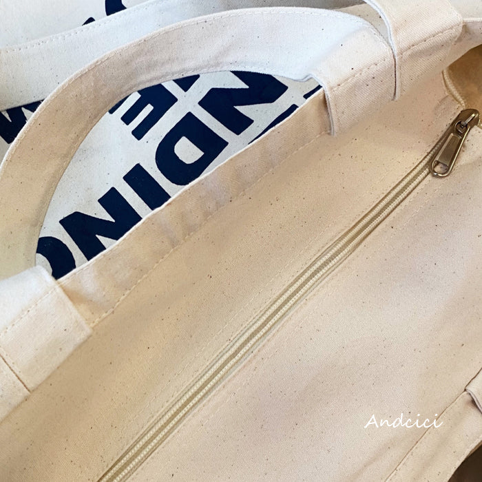 Never Ending Summer Canvas Tote Bag with Zip - Andcici
